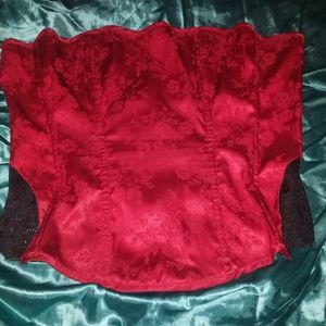 Beautiful bright red "F.O.H." corset top